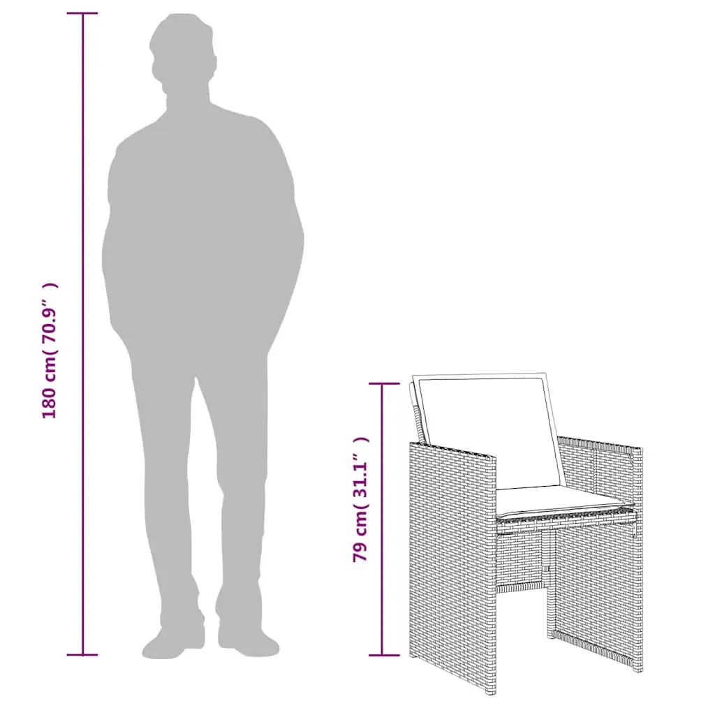 3 Piece Bistro Set Outdoor Furniture Beige Poly Rattan Cushions Table