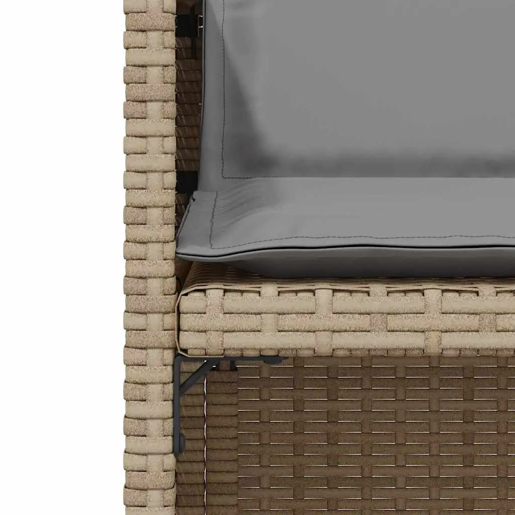 3 Piece Bistro Set Outdoor Furniture Beige Poly Rattan Cushions Table