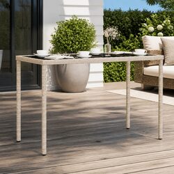 Reliable Grey Glass Top Garden Table for Outdoors