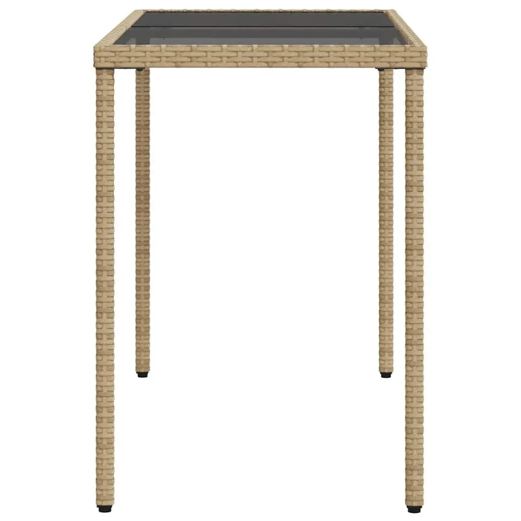 Outdoor Garden Dining Set 5 Piece Beige Poly Rattan Chairs Table