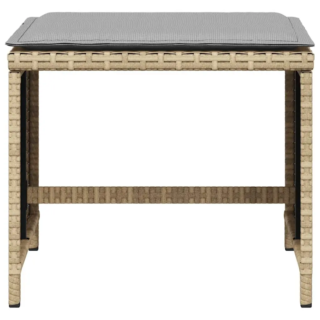 Outdoor Garden Dining Set 5 Piece Beige Poly Rattan Chairs Table