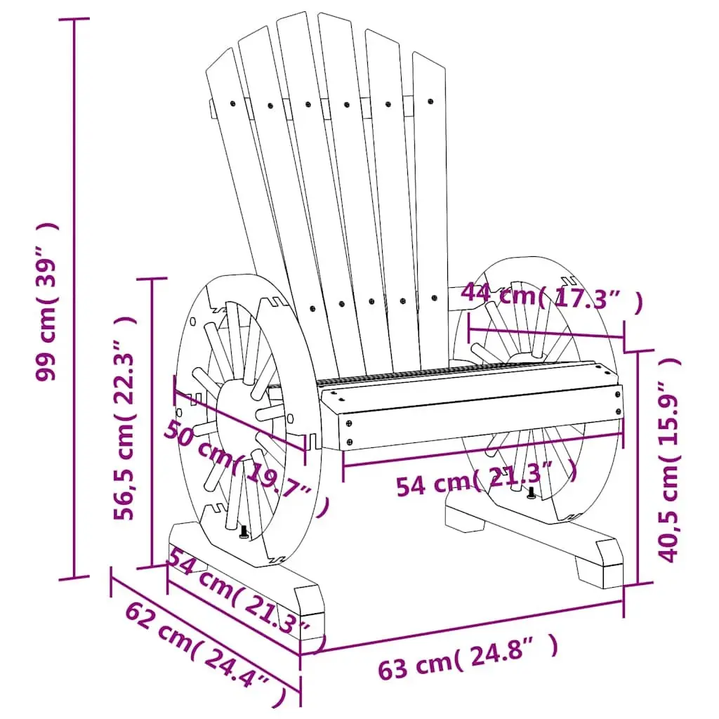 Solid Wood Adirondack Chair for Relaxation