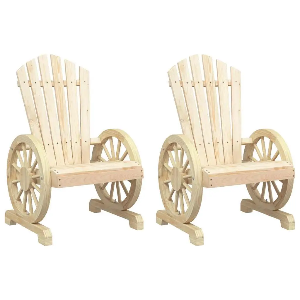 Outdoor Adirondack Chairs Set of 2 Solid Wood Garden Patio Seating Lounge