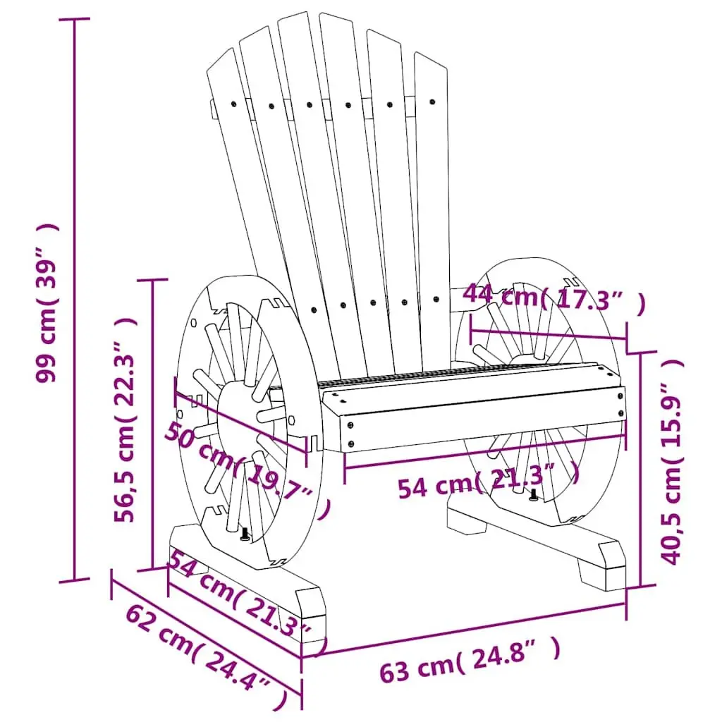 Outdoor Adirondack Chairs Set of 2 Solid Wood Garden Patio Seating Lounge