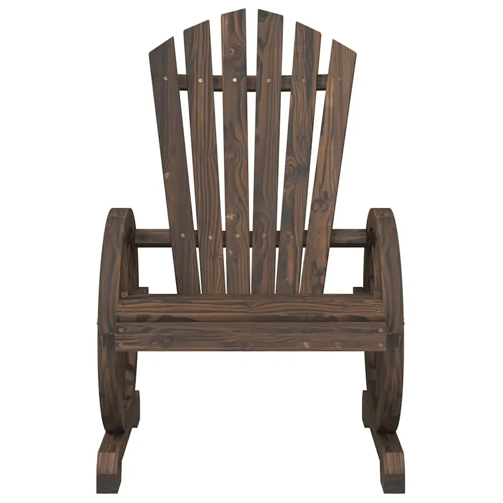 Adirondack Chairs Outdoor Lounge Seating 2 pcs Brown Wooden Backrest Armrest