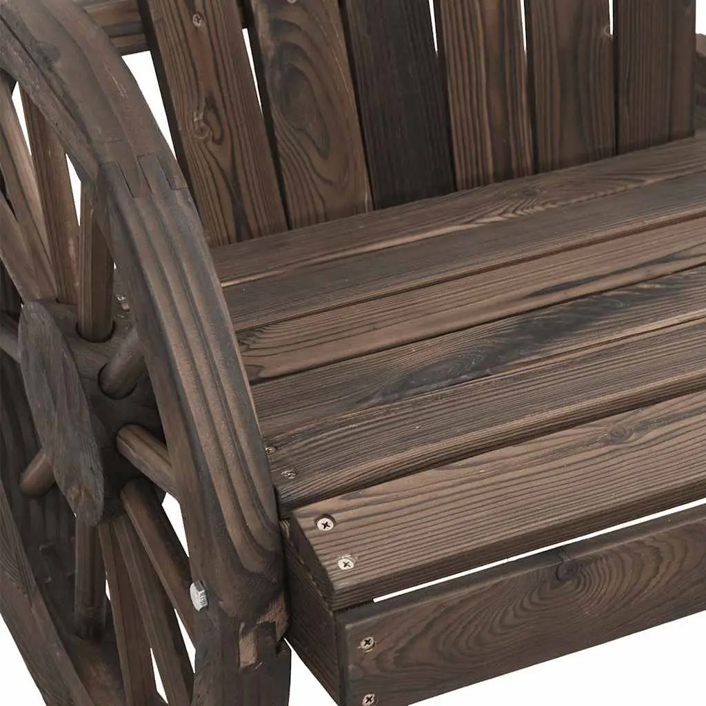Adirondack Chairs Outdoor Lounge Seating 2 pcs Brown Wooden Backrest Armrest