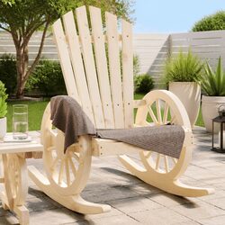 Comfortable Rocking Adirondack Chair in Brown Finish