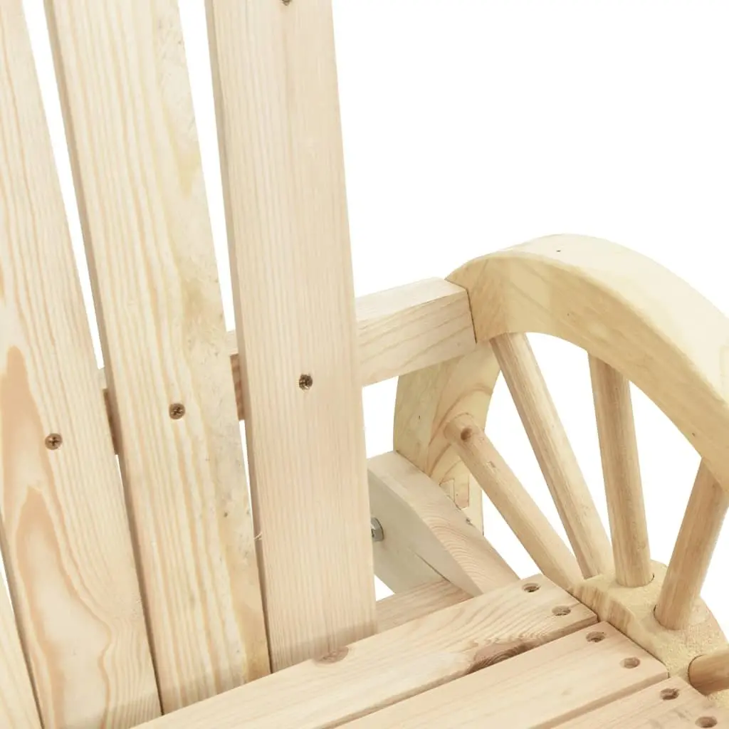 Rocking Adirondack Chair Outdoor Relaxation Solid Fir Wood Brown