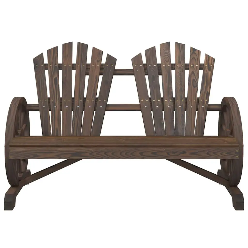 Adirondack Chair Outdoor Seating 2-Seater Solid Fir Wood Brown
