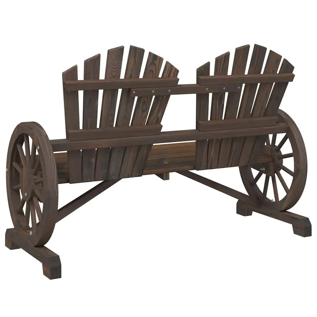 Adirondack Chair Outdoor Seating 2-Seater Solid Fir Wood Brown