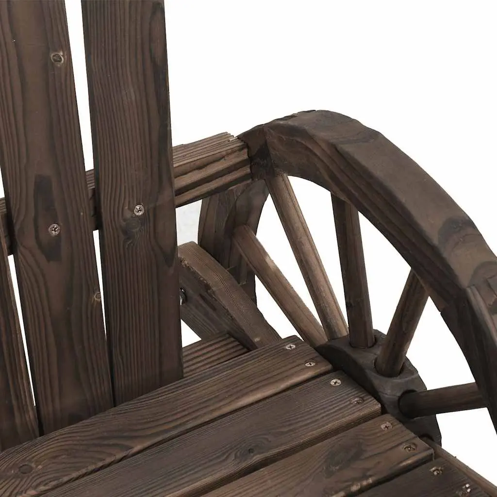 Adirondack Chair Outdoor Seating 2-Seater Solid Fir Wood Brown