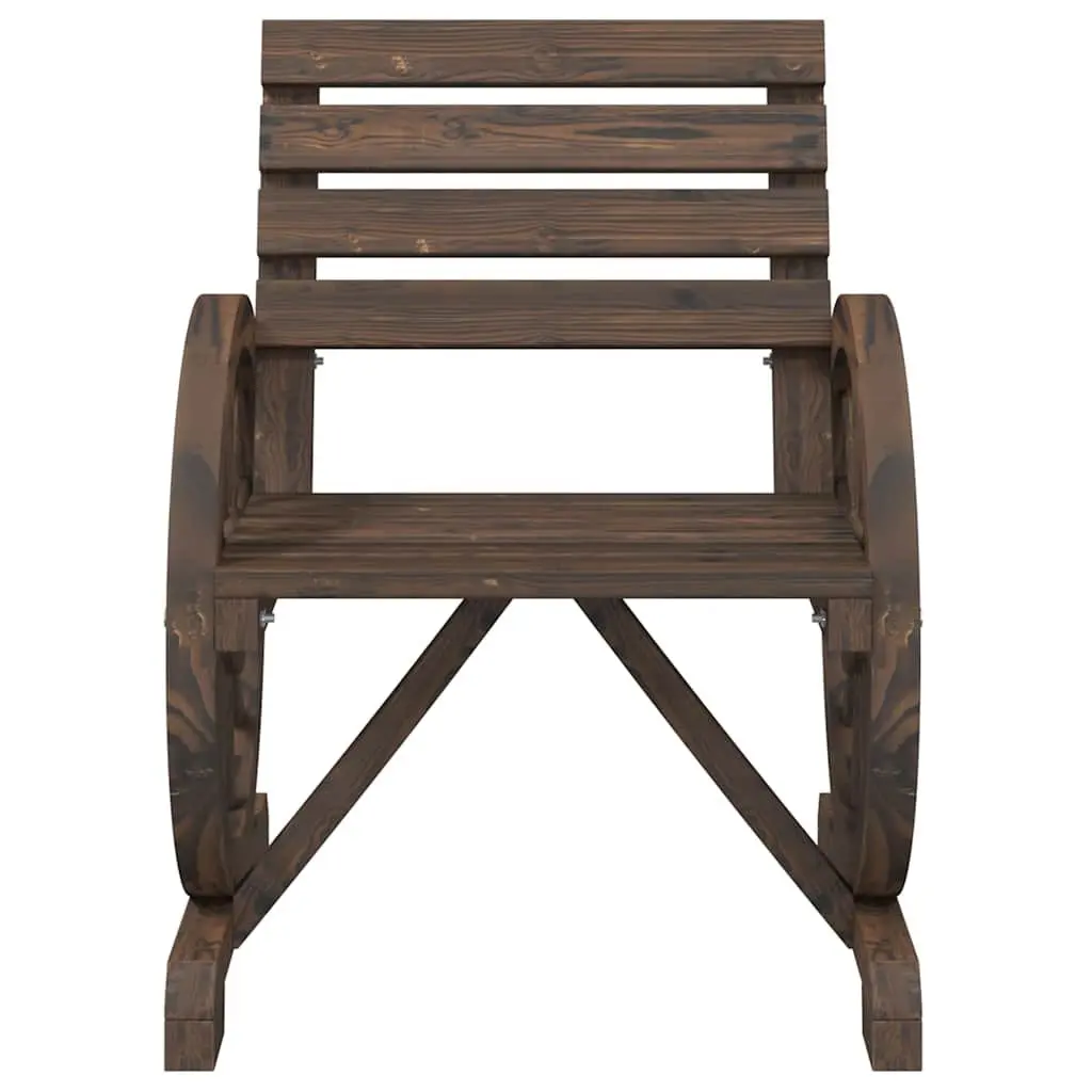 Outdoor Garden Chairs Solid Wood Fir Brown Patio Seating 2 Piece