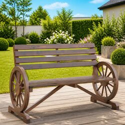 2-Seater Wooden Bench for Outdoors: Comfort and Style