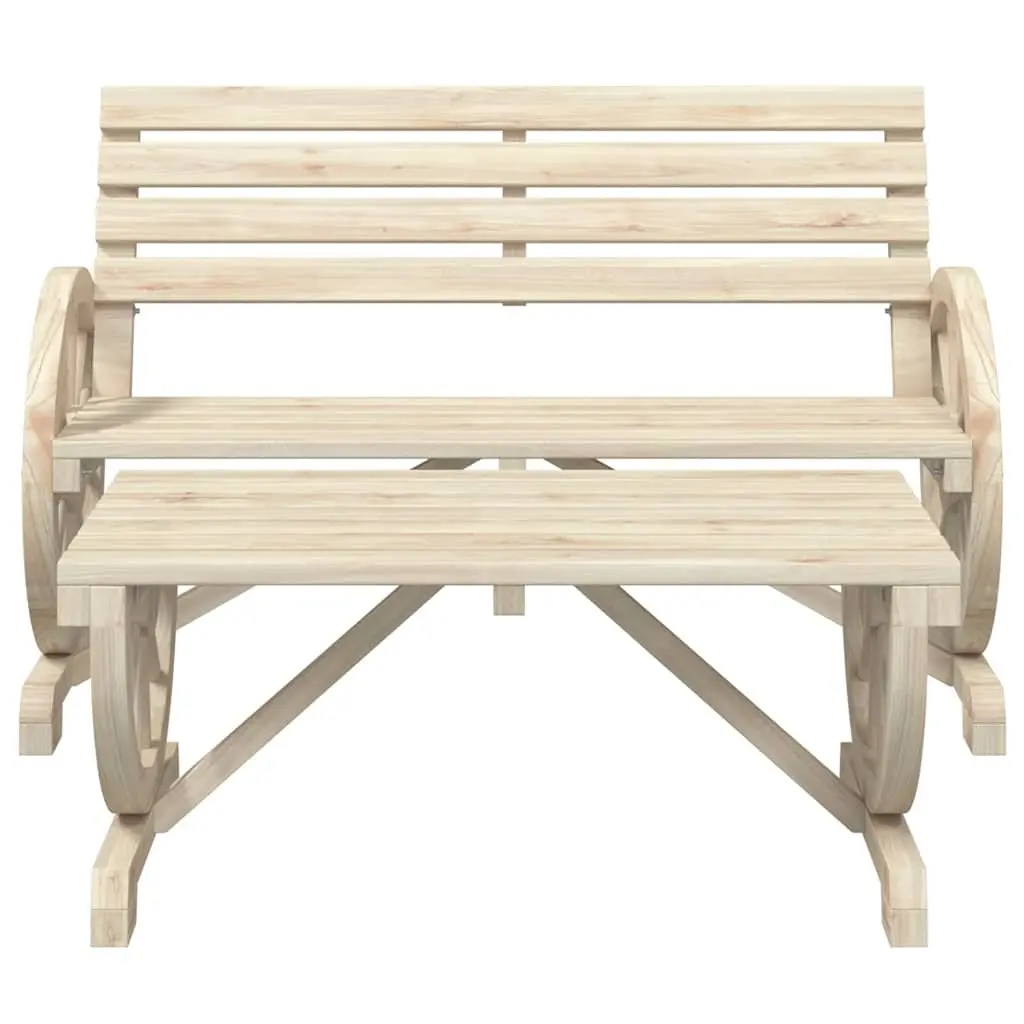 2 Piece Garden Lounge Set Outdoor Sectional Sofa Solid Fir Wood Brown
