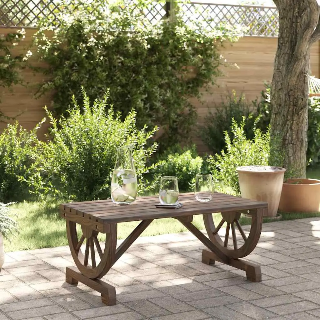 Garden Coffee Table Outdoor Furniture Solid Wood Fir Brown 90x50x40 cm