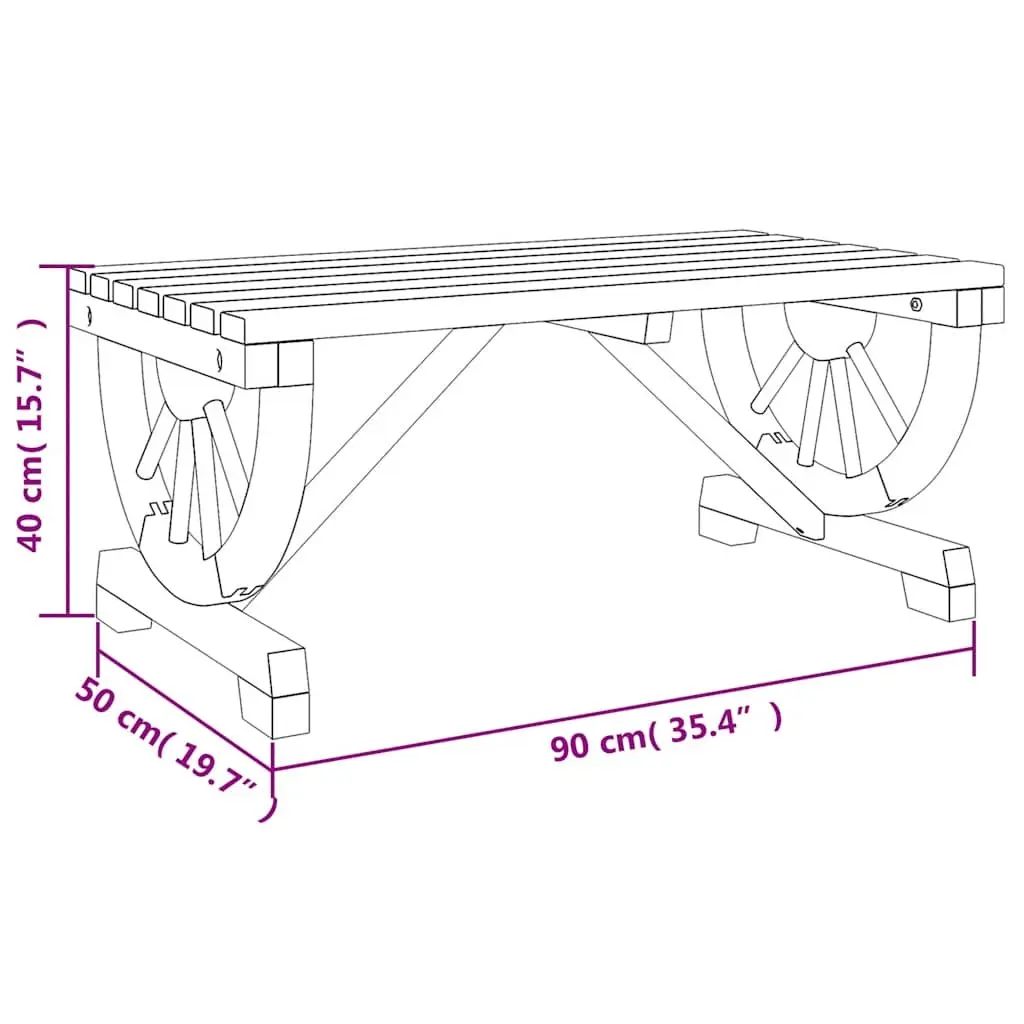 Garden Coffee Table Outdoor Furniture Solid Wood Fir Brown 90x50x40 cm