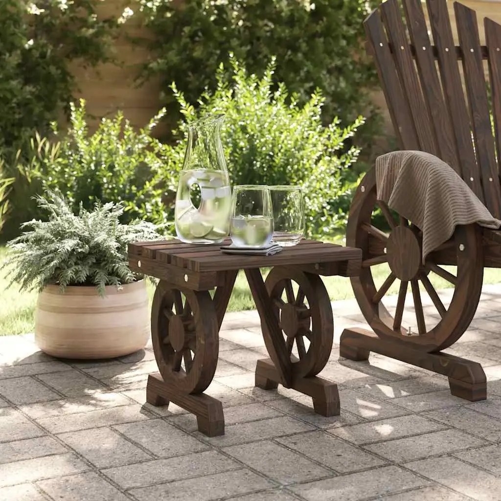 Outdoor Garden Footstool Ottoman Solid Wood Fir Brown 40 x 36.5 x 38.5 cm