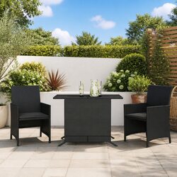 Stylish Outdoor Furniture Set: Chairs and Glass Table