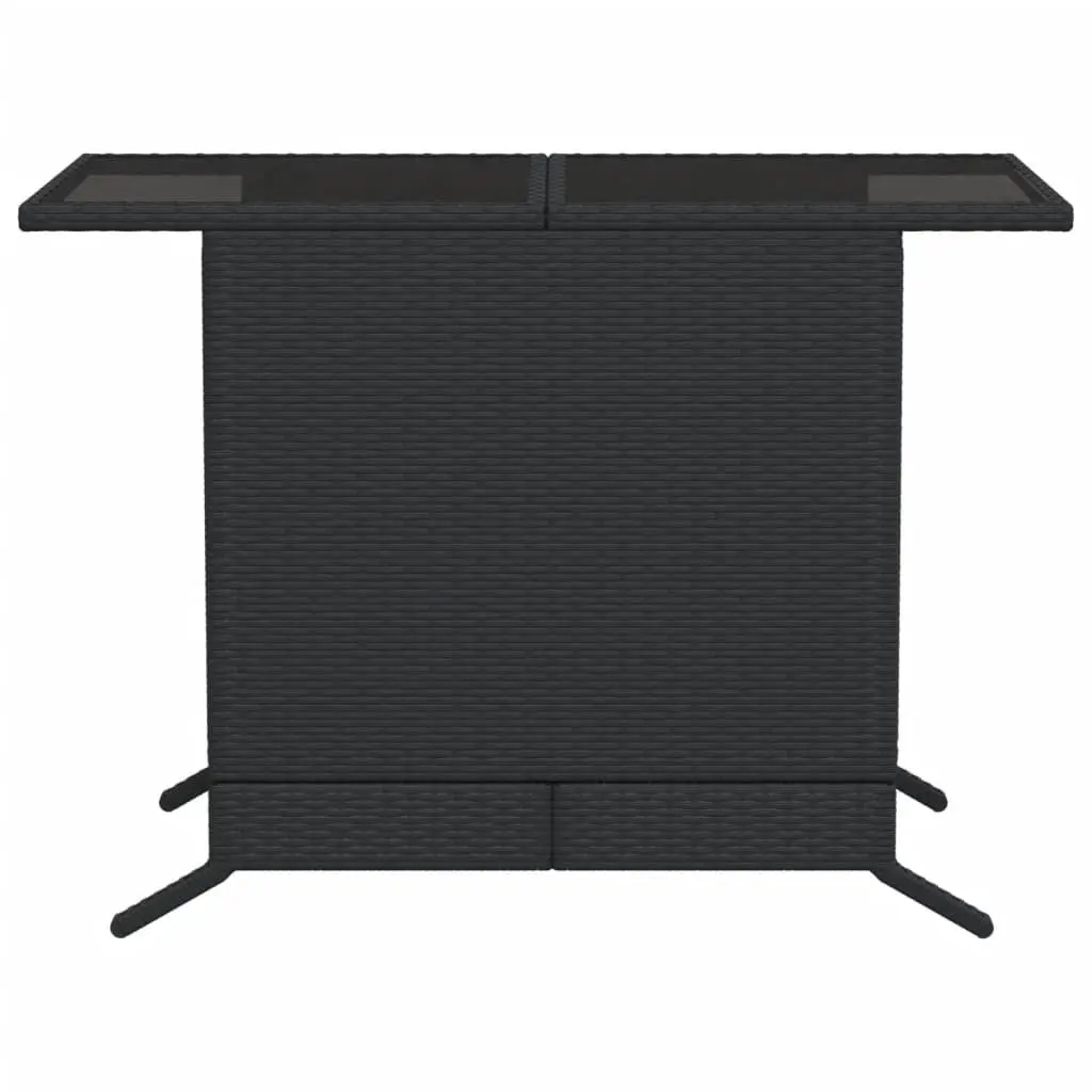 3 Piece Outdoor Bistro Set Black Poly Rattan Chairs Table
