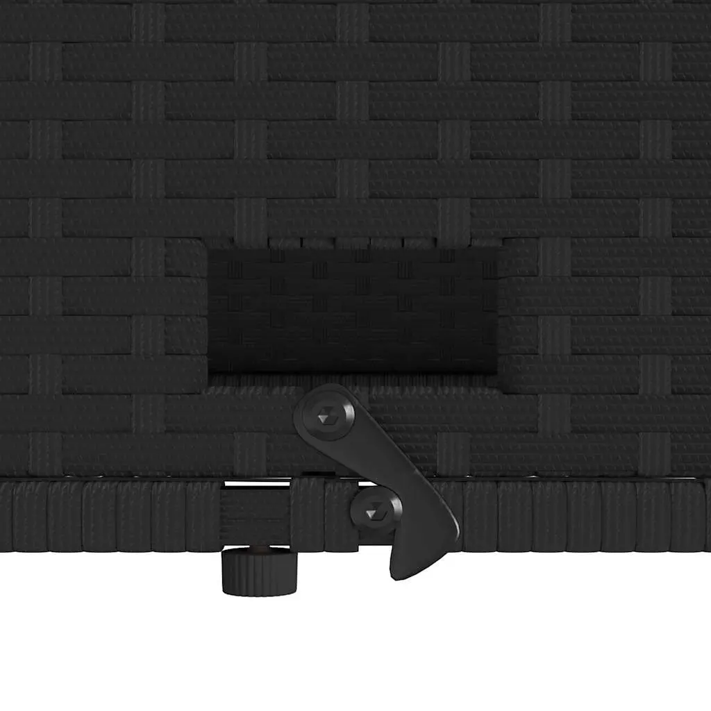 2-Seater Garden Sofa Bed Black Poly Rattan Outdoor Bench with Cushions