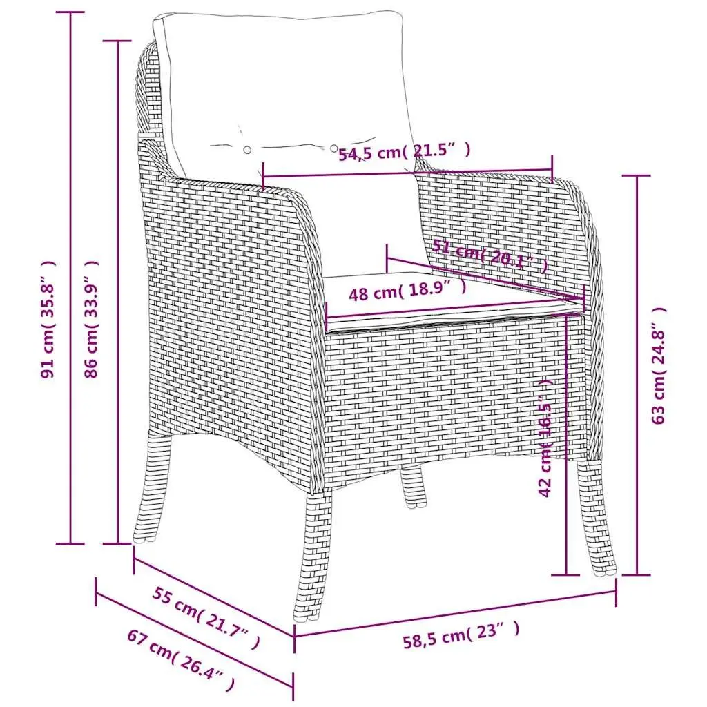 Garden Chairs with Cushions