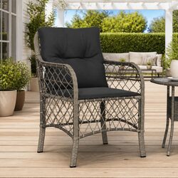 Comfortable Grey Outdoor Chairs - 2 Cushioned Seating