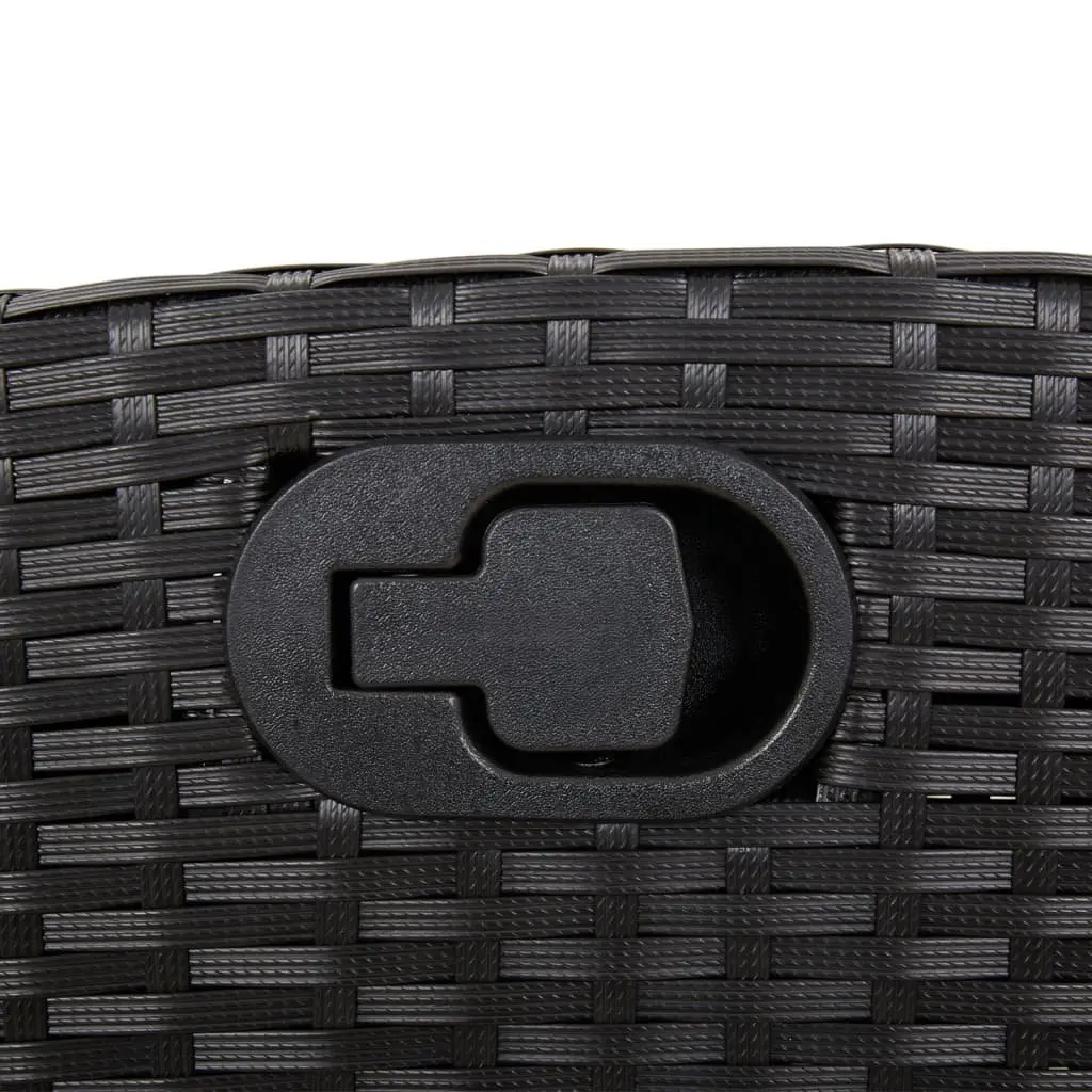 Reclining Outdoor Chairs Adjustable Black Garden Seating 2 Piece with Cushions
