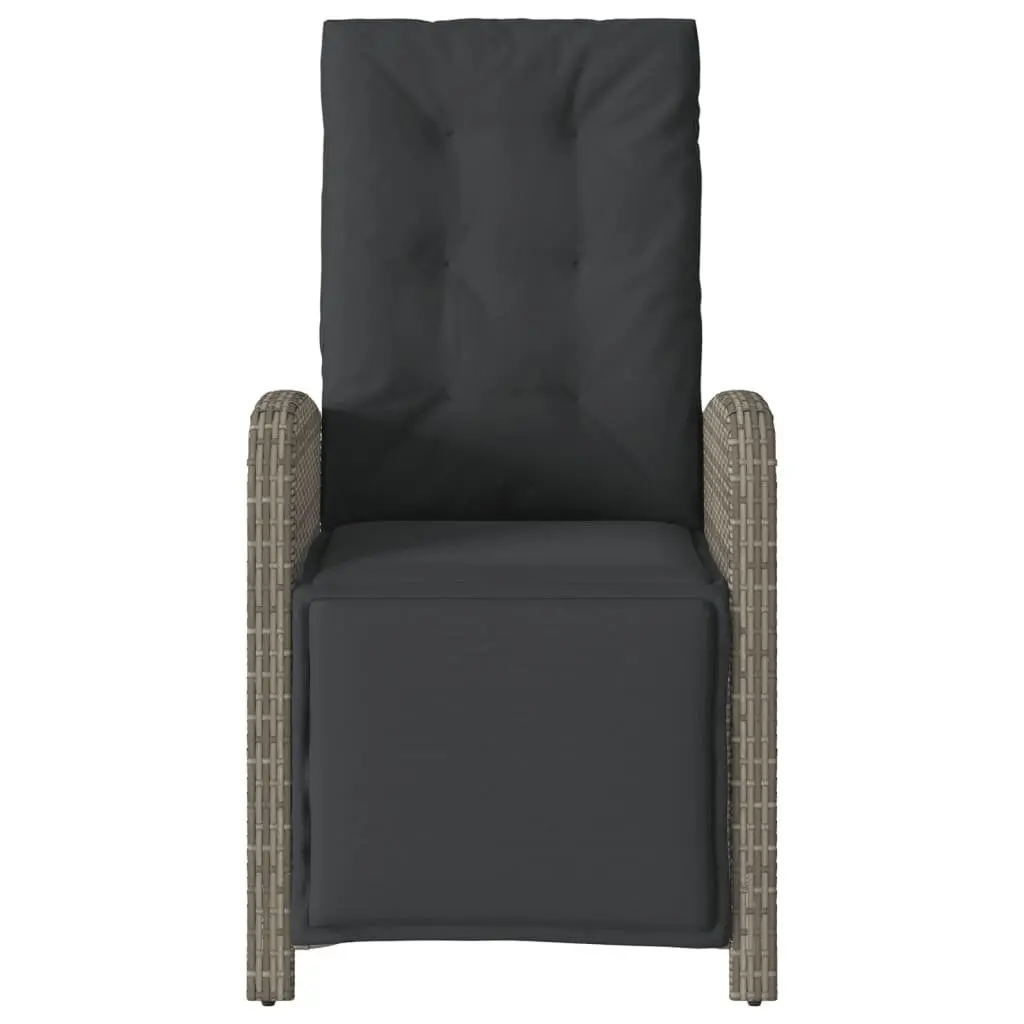 Reclining Garden Chair with Footrest Adjustable Backrest Outdoor Seating Grey