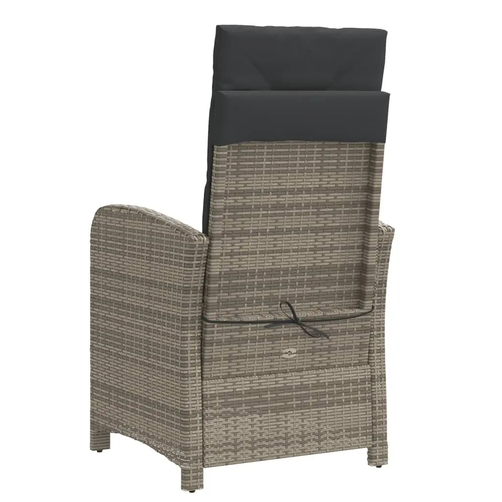 Reclining Garden Chair with Footrest Adjustable Backrest Outdoor Seating Grey