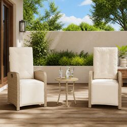Comfort Meets Durability: Beige Reclining Garden Chairs Set