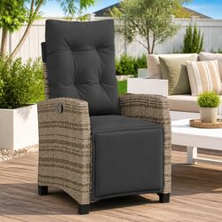 Comfortable and Stylish Grey Reclining Garden Chair