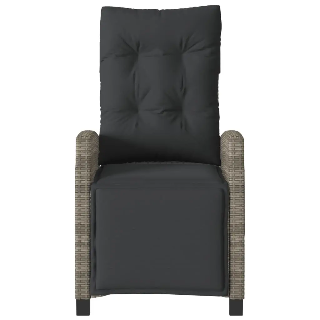 Reclining Garden Chair Adjustable Backrest Footrest Outdoor Seating Grey