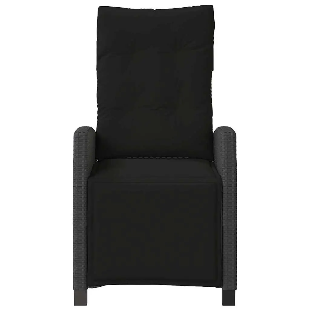 Adjustable Backrest Reclining Garden Chairs 2 Piece Outdoor Seating Black