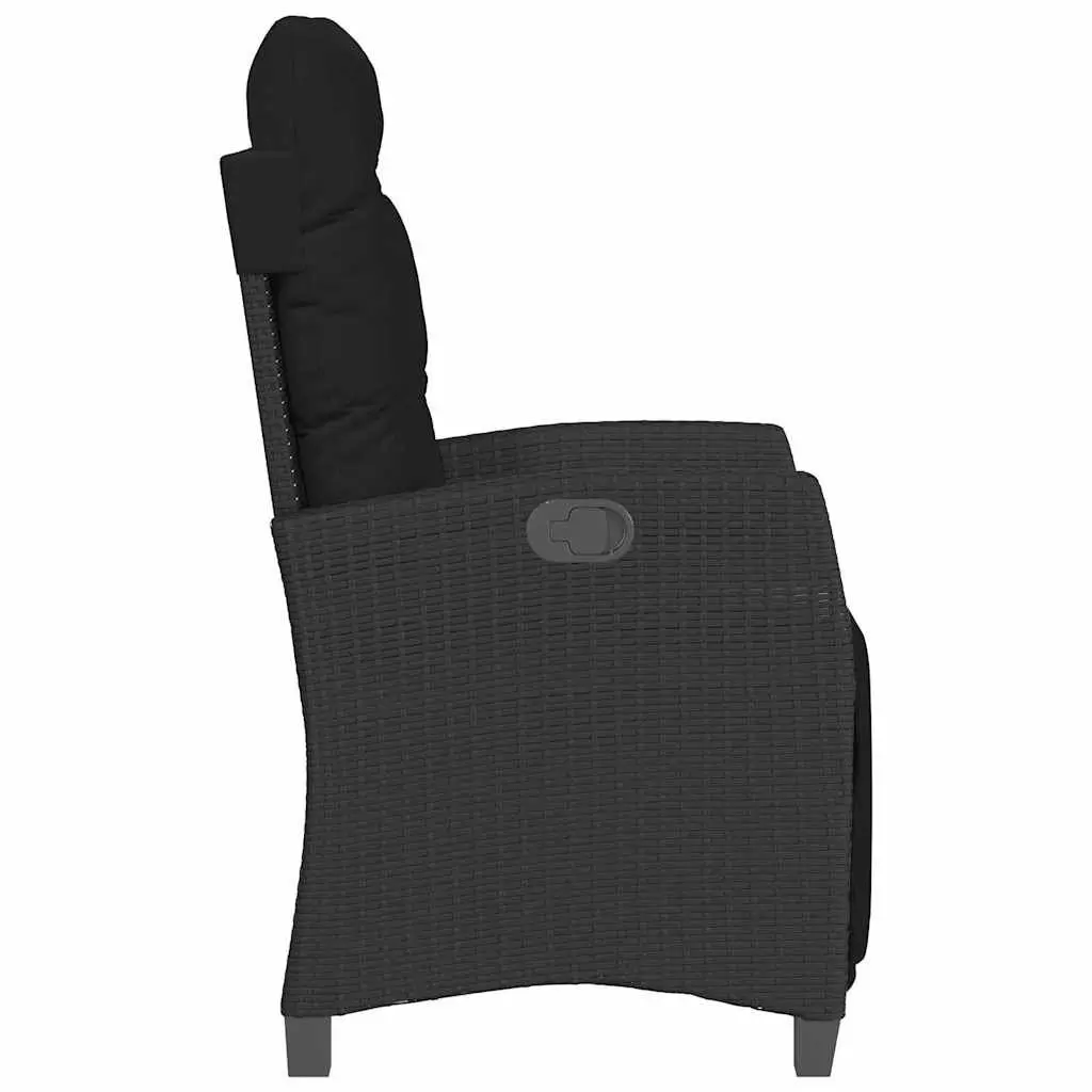 Adjustable Backrest Reclining Garden Chairs 2 Piece Outdoor Seating Black
