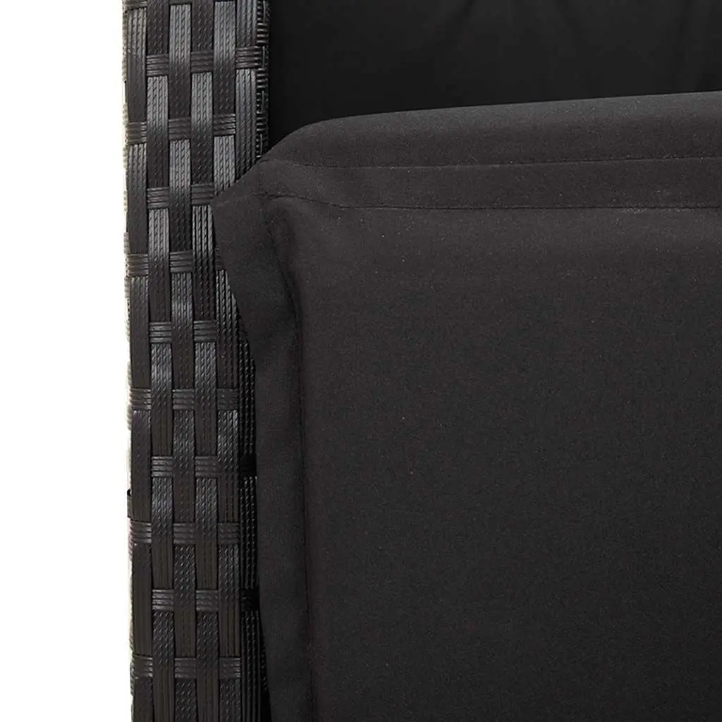 Adjustable Backrest Reclining Garden Chairs 2 Piece Outdoor Seating Black