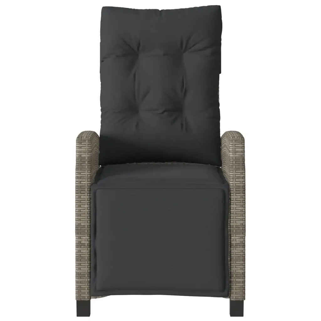 Reclining Garden Chairs Outdoor Seating Adjustable Grey 2 Piece