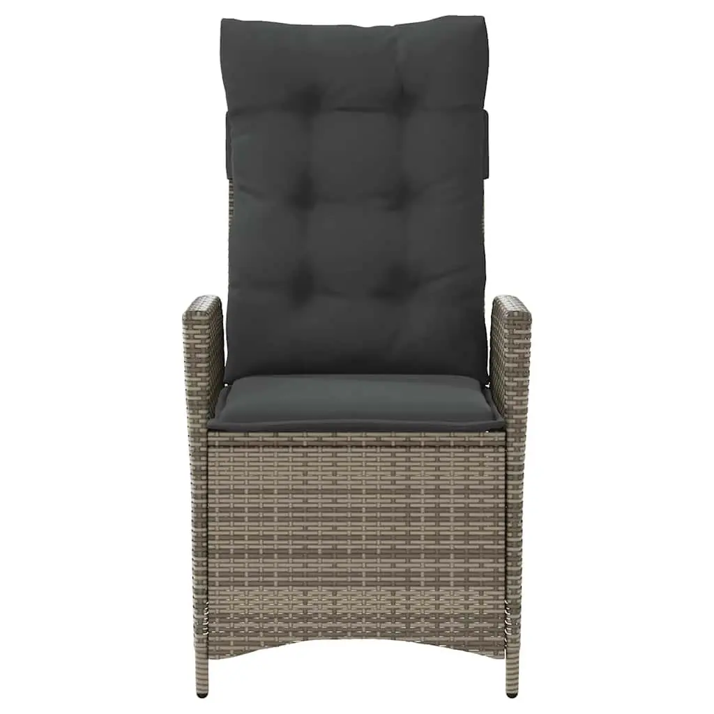 Reclining Garden Chair Outdoor Seating Adjustable Backrest Grey