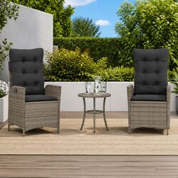 Comfortable and Stylish Grey 3 Piece Bistro Set