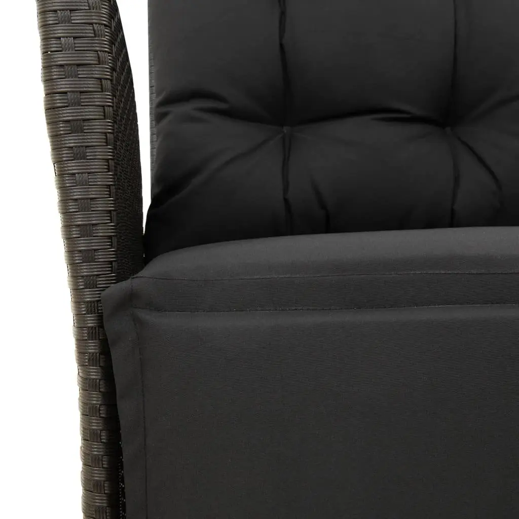 Reclining Garden Chair Outdoor Lounger Adjustable Backrest Footrest Black