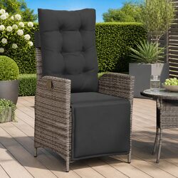 Quality Grey Reclining Garden Chair with Footrest for Value