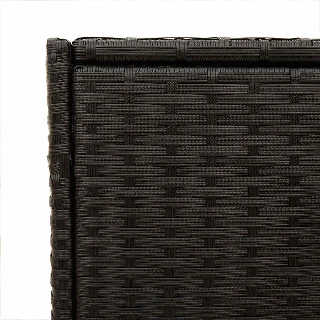 Outdoor Garden Storage Box Black 283L Poly Rattan Weather Resistant Patio Chest