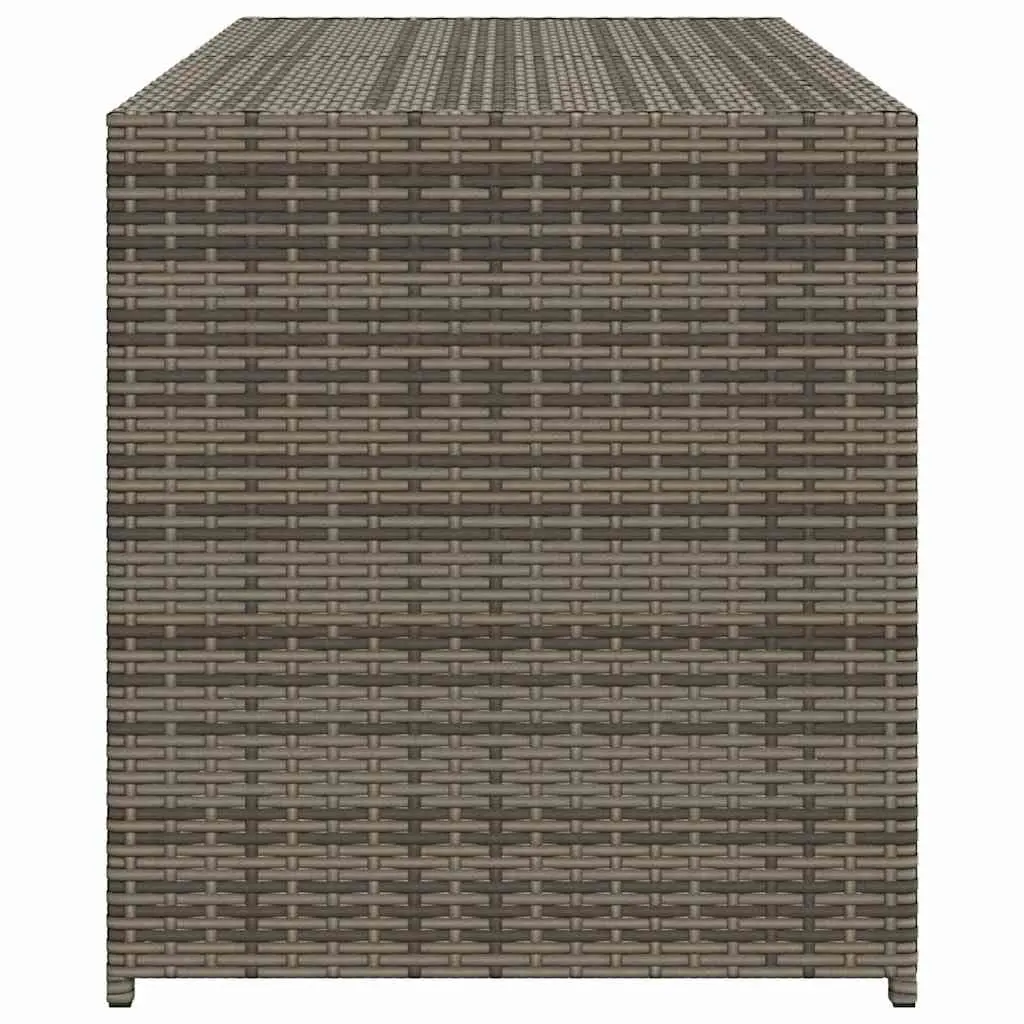 Garden Storage Box Outdoor Cushion Storage 283L Grey Poly Rattan
