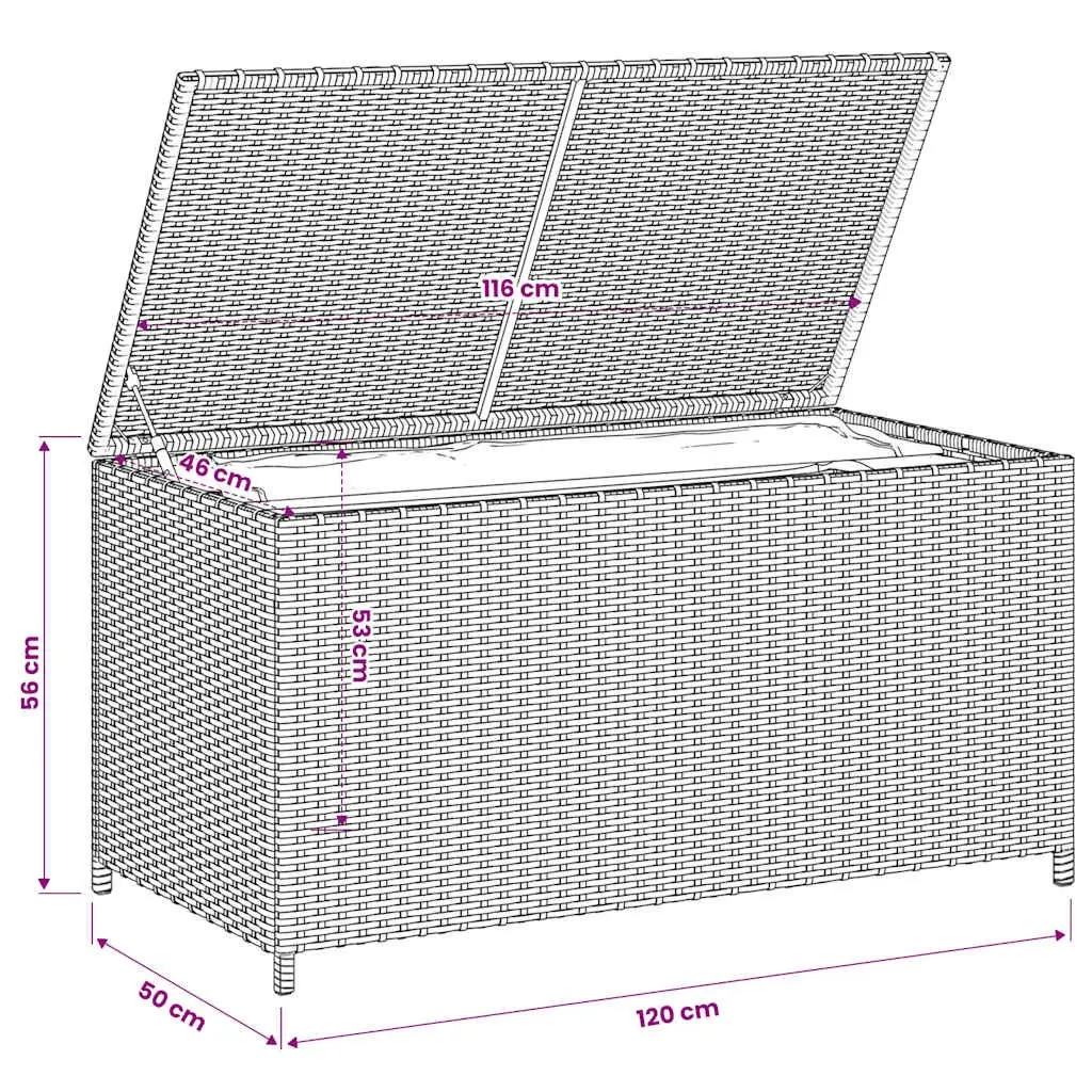 Beige Outdoor Storage Box for Cushions