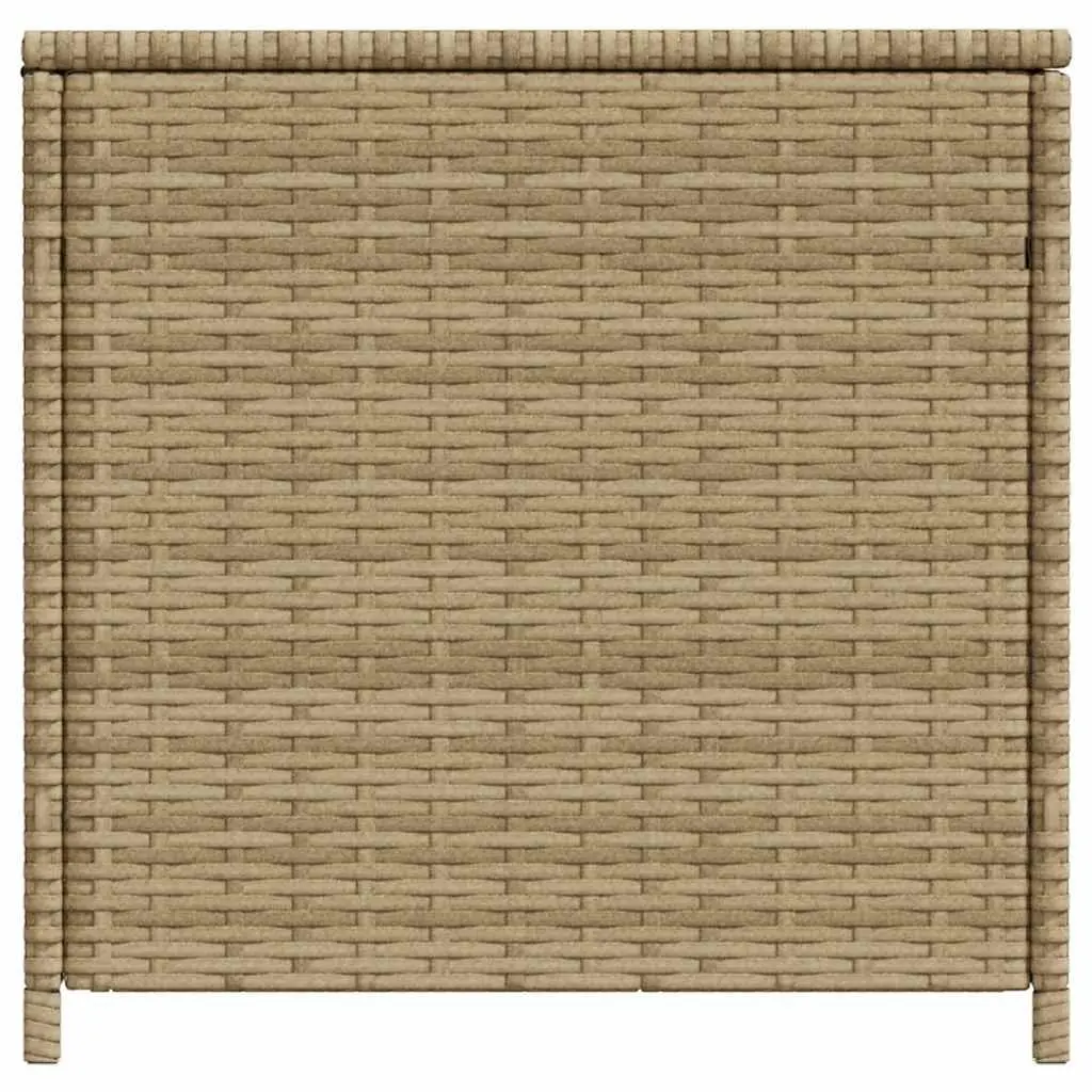 Garden Storage Box Outdoor Patio Furniture Beige Poly Rattan 469L Waterproof