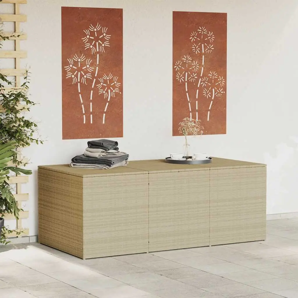 Beige Storage Box for Outdoor Spaces