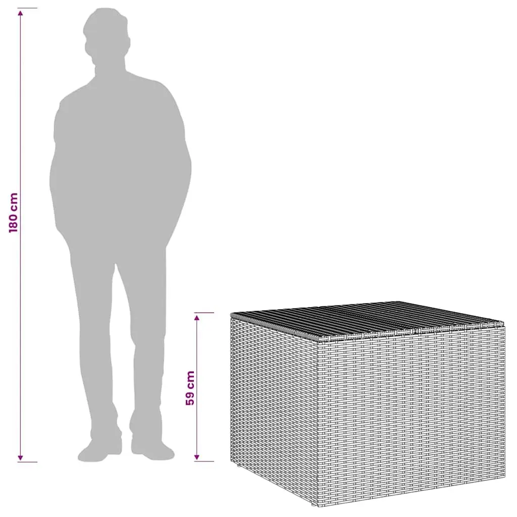 Garden Storage Box Black 291L Outdoor Furniture Poly Rattan with