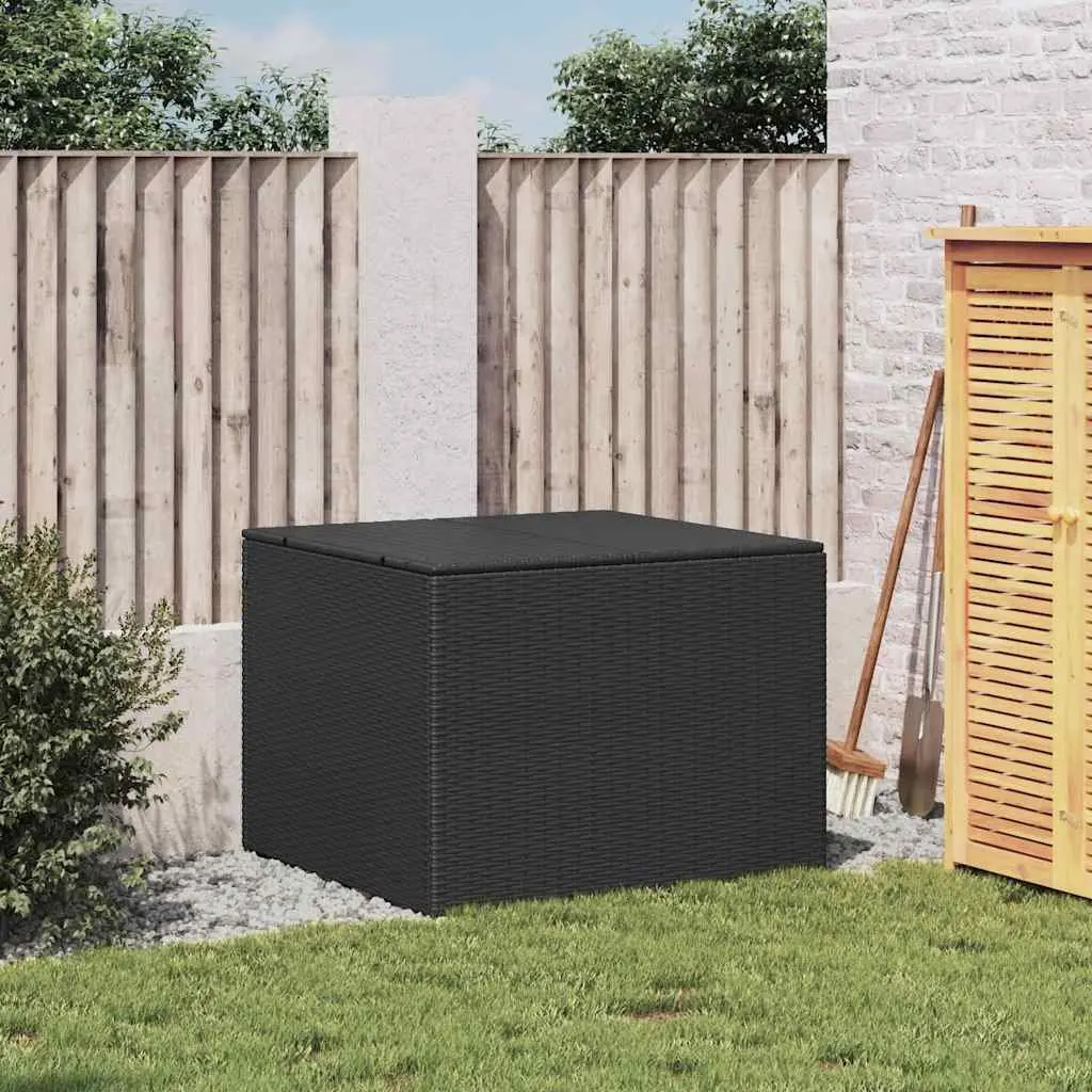 Garden Storage Box Black 291L Outdoor Furniture Poly Rattan with