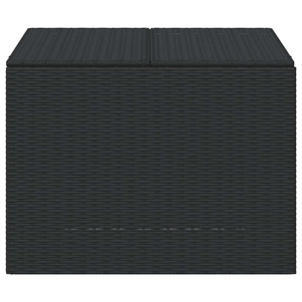 Garden Storage Box Black 291L Outdoor Furniture Poly Rattan with