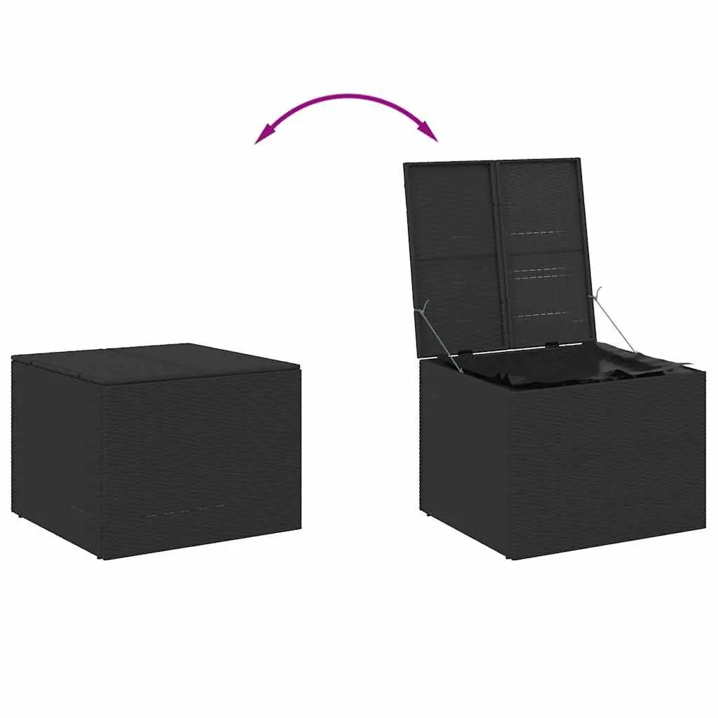 Garden Storage Box Black 291L Outdoor Furniture Poly Rattan with