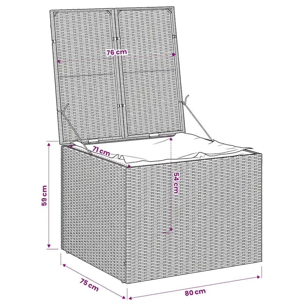 Garden Storage Box Black 291L Outdoor Furniture Poly Rattan with